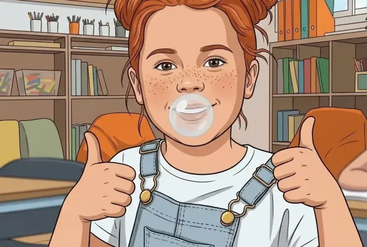 nina-pecas-chicle-pulgares-arriba