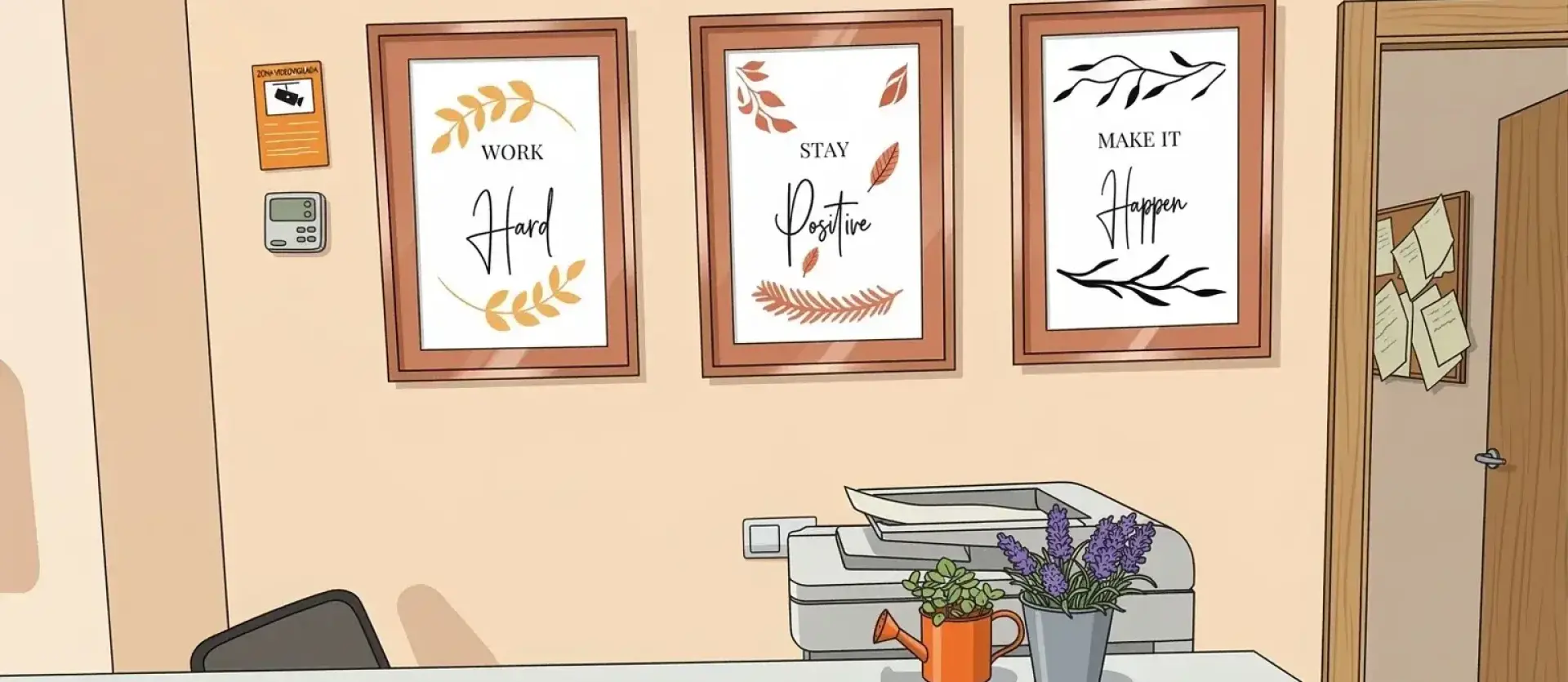 recepcion-oficina-cuadros-motivacionales-ilustracion
